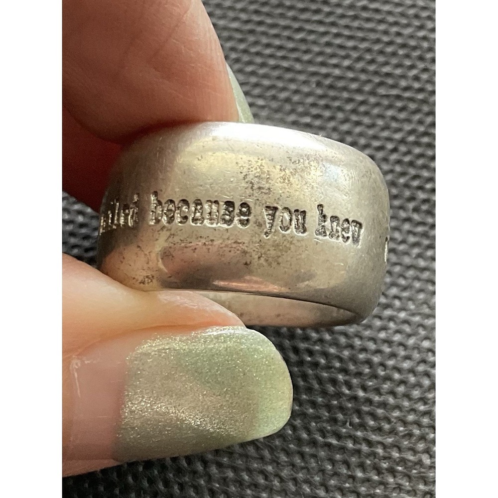 Signed 925 Sterling Silver Ring Size 7 Engraved When I Saw You I Fell In Love - Picture 5 of 8
